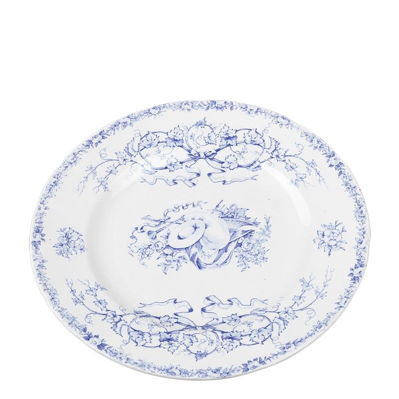 Vintage blue green big plate Ø 22-25 cm