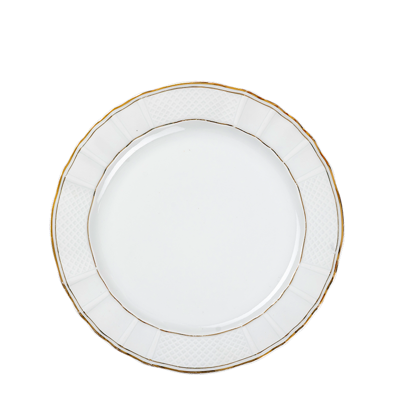 Vintage white and gold small plate Ø 18-20 cm
