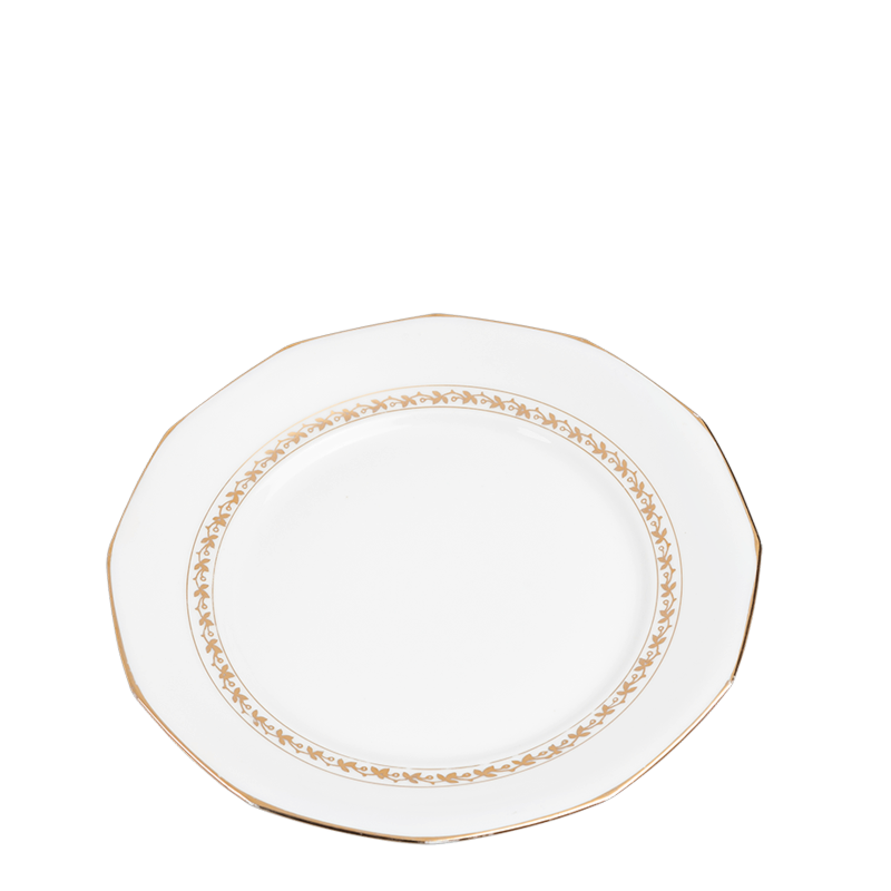 Vintage white and gold small plate Ø 18-20 cm