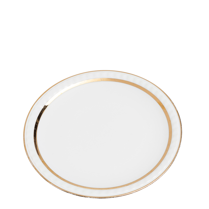 Vintage white and gold small plate Ø 18-20 cm