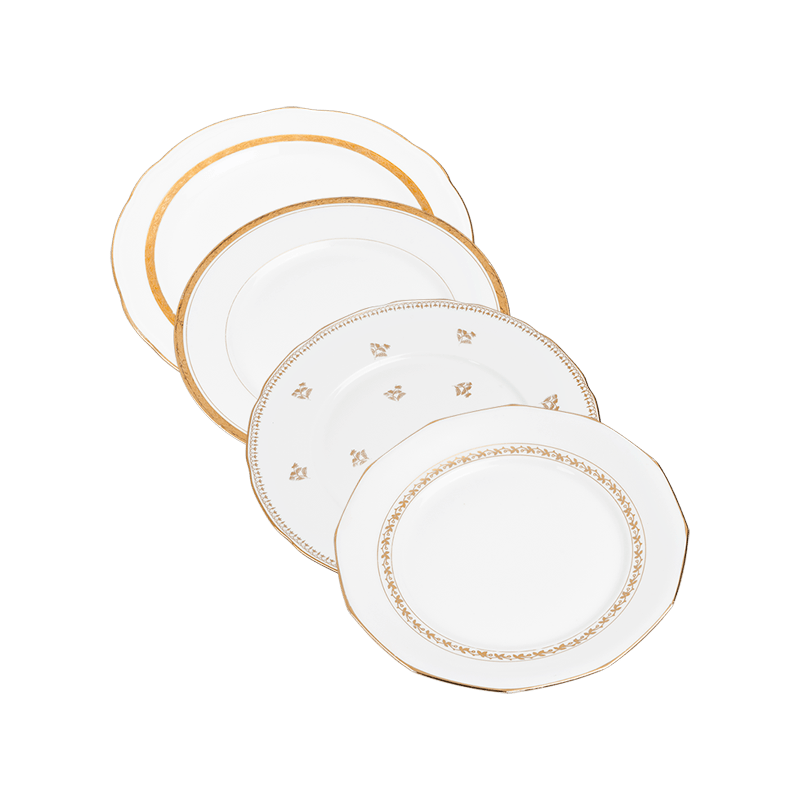 Vintage white and gold small plate Ø 18-20 cm