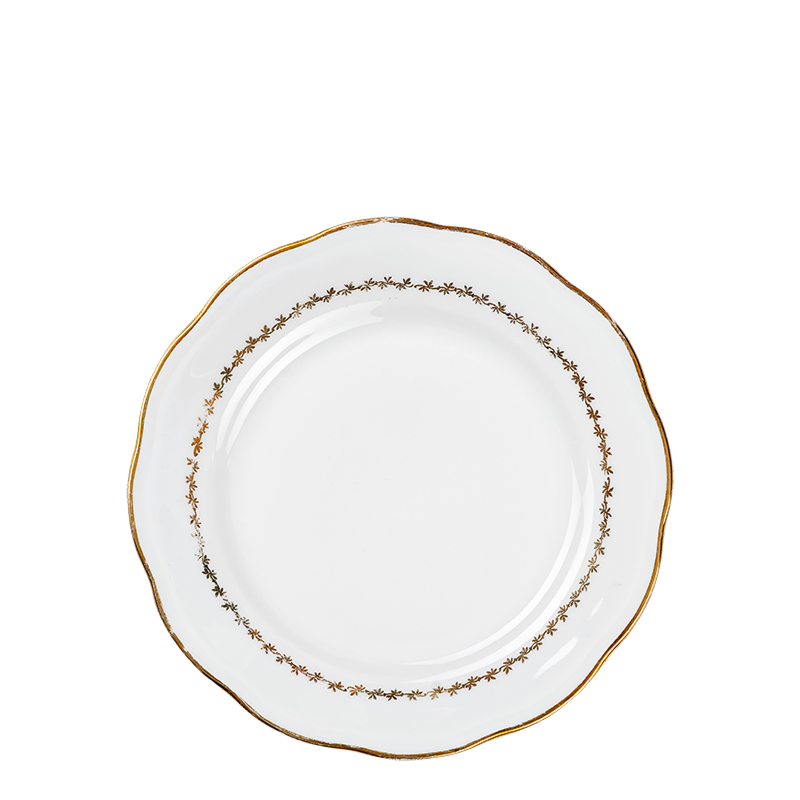 Vintage white and gold small plate Ø 18-20 cm