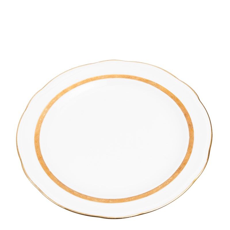 Vintage white and gold big plate Ø 23-25 cm