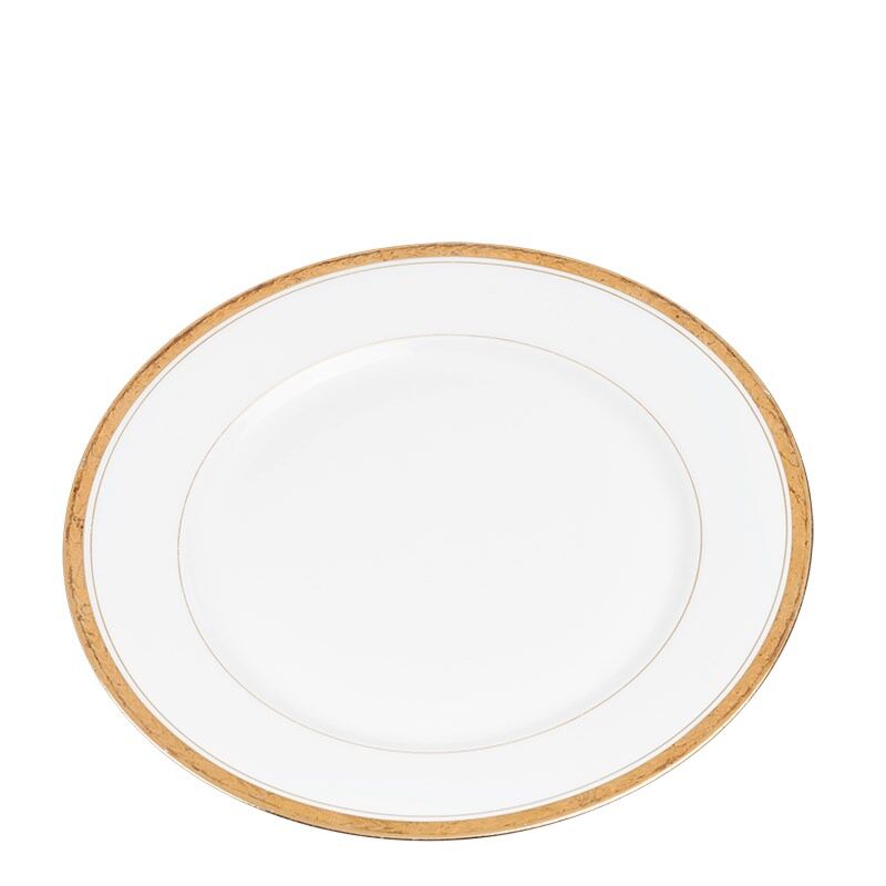 Vintage white and gold big plate Ø 23-25 cm