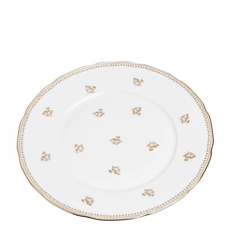 Vintage white and gold big plate Ø 23-25 cm