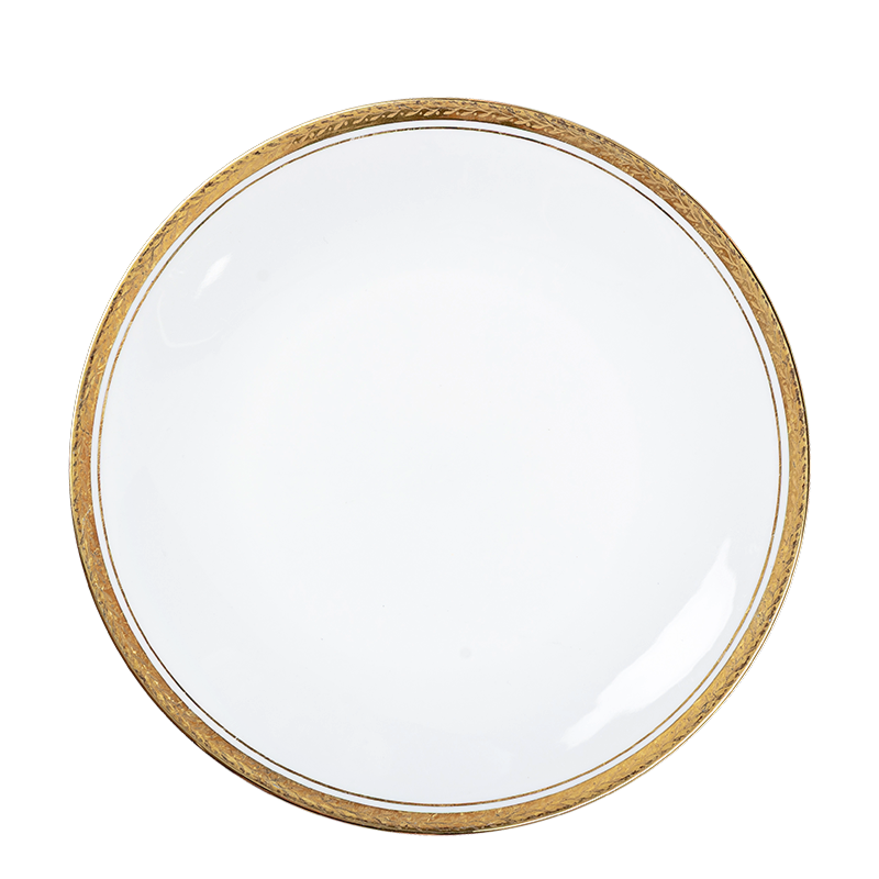 Vintage white and gold big plate Ø 23-25 cm