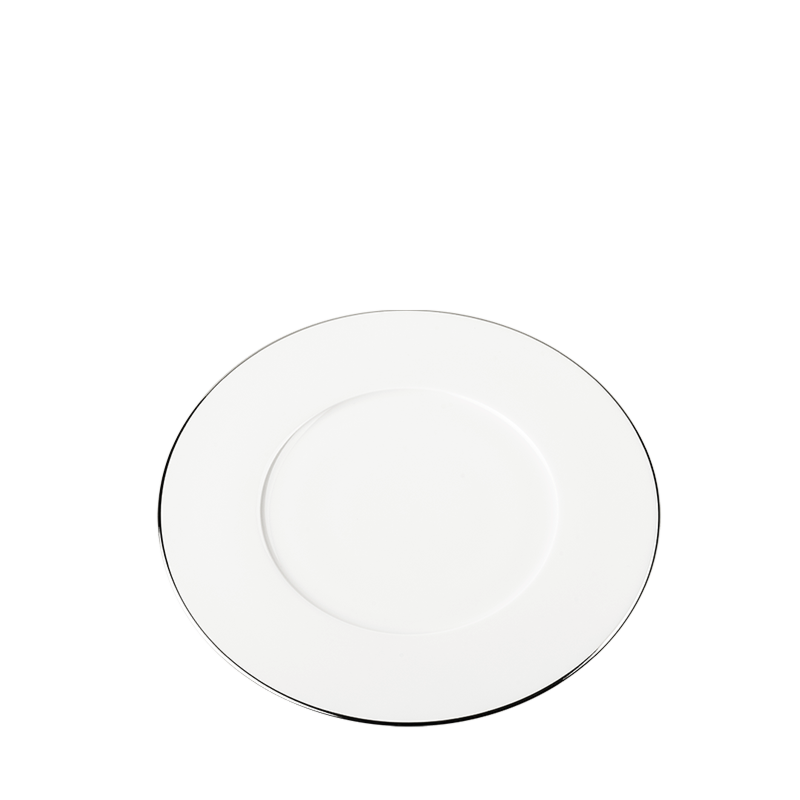 Plane Lunch Plate with Silver Thread Ø 23 cm