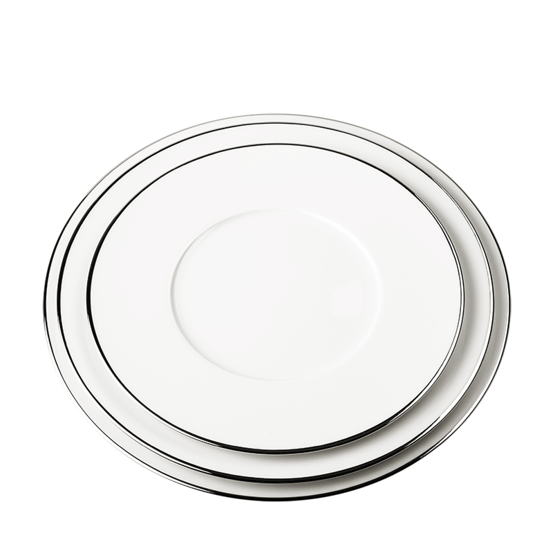 Plane Lunch Plate with Silver Thread Ø 23 cm