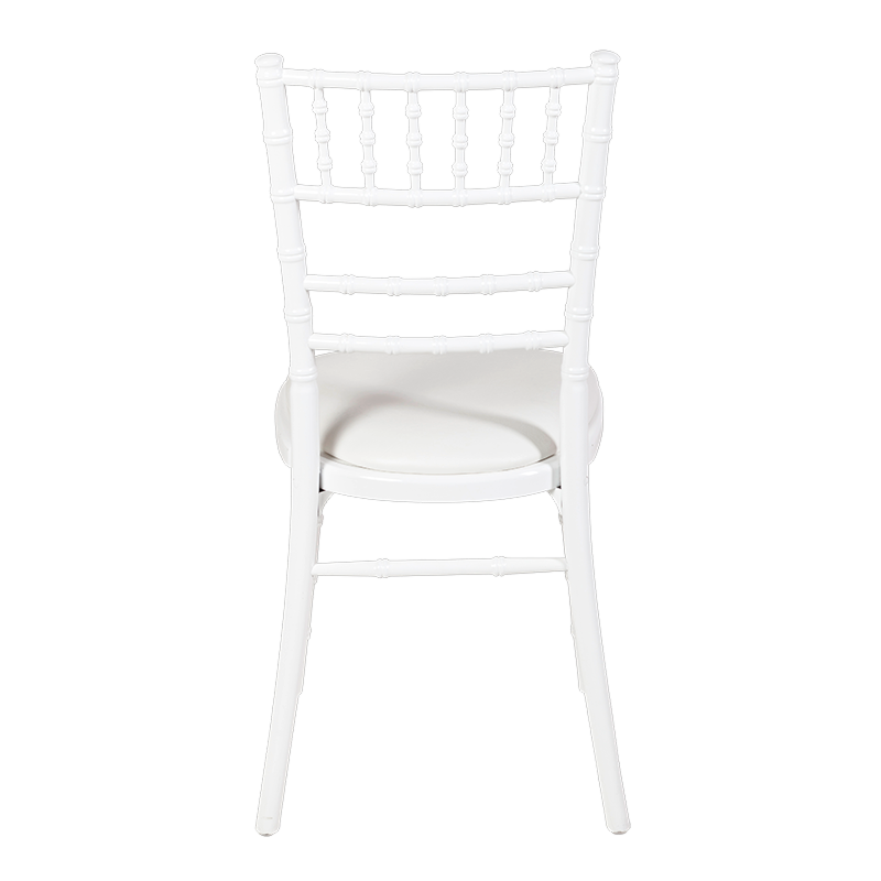 Bamboo Chair in White with White Vinyl Seat Pad