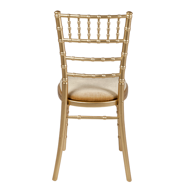 Bamboo Chair in Gold with Gold Velvet Seat Pad