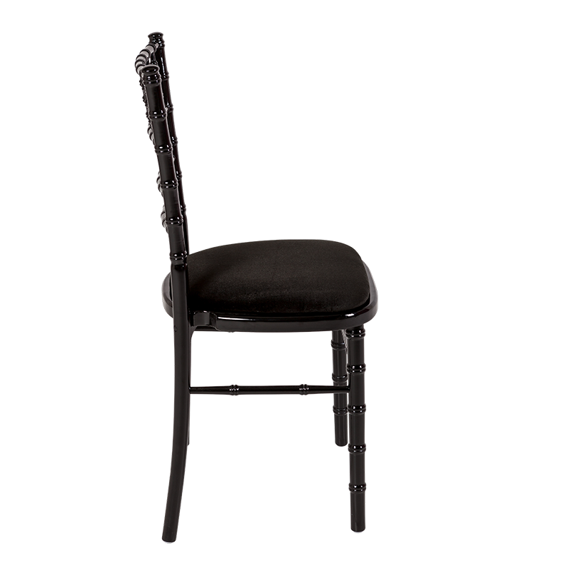Bamboo Chair in Black with Black Velvet Seat Pad