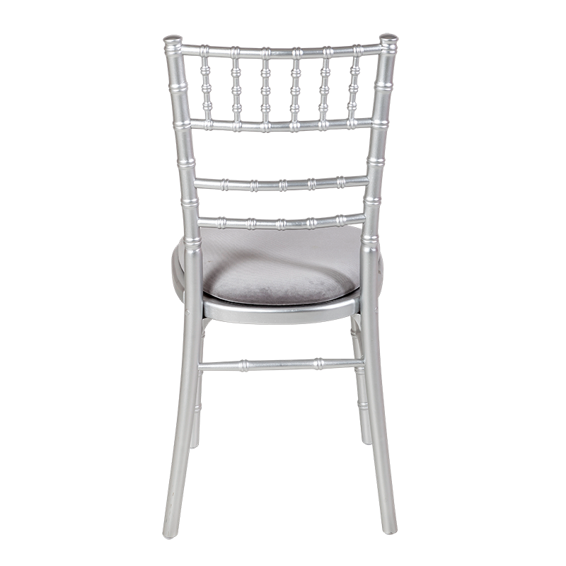 Bamboo Chair in Silver with Silver Velvet Seat Pad