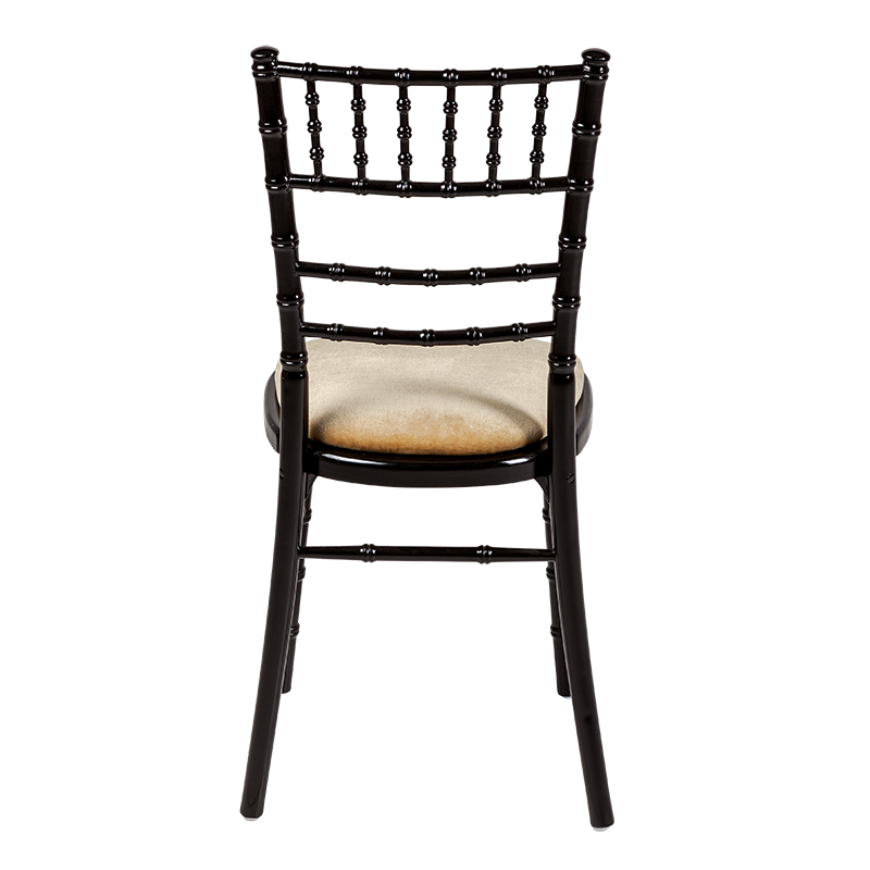 Bamboo Chair in Black with Gold Velvet Seat Pad