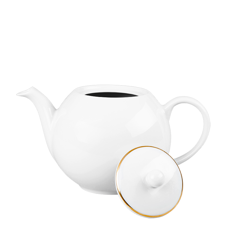 Teapot White with Gold Thread 170 cl