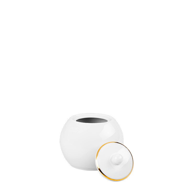 Sugar Bowl White with Gold Thread 25 cl