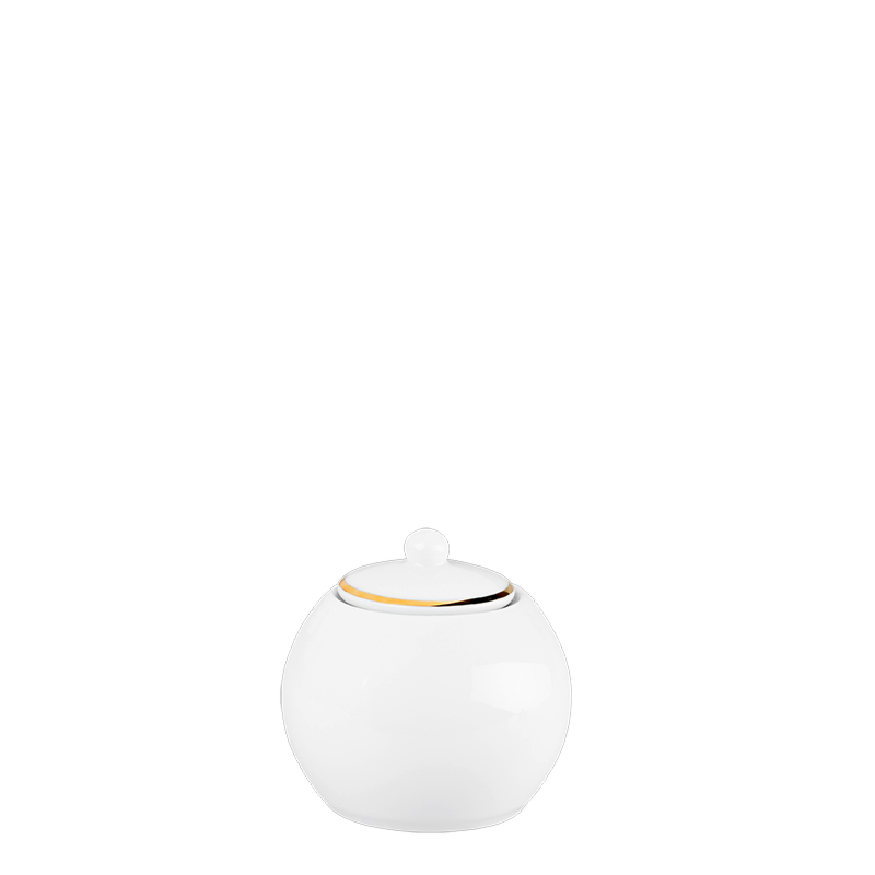Sugar Bowl White with Gold Thread 25 cl
