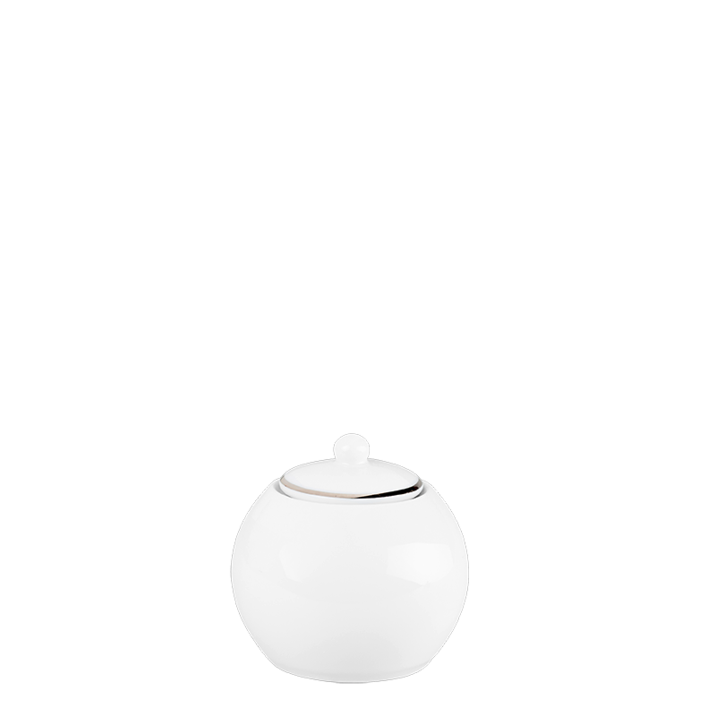 Sugar Bowl White with Silver Thread 25 cl