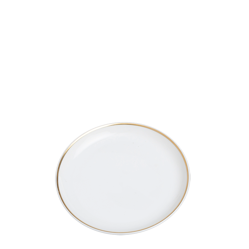 Plane bread plate with Gold Thread Ø 12 cm