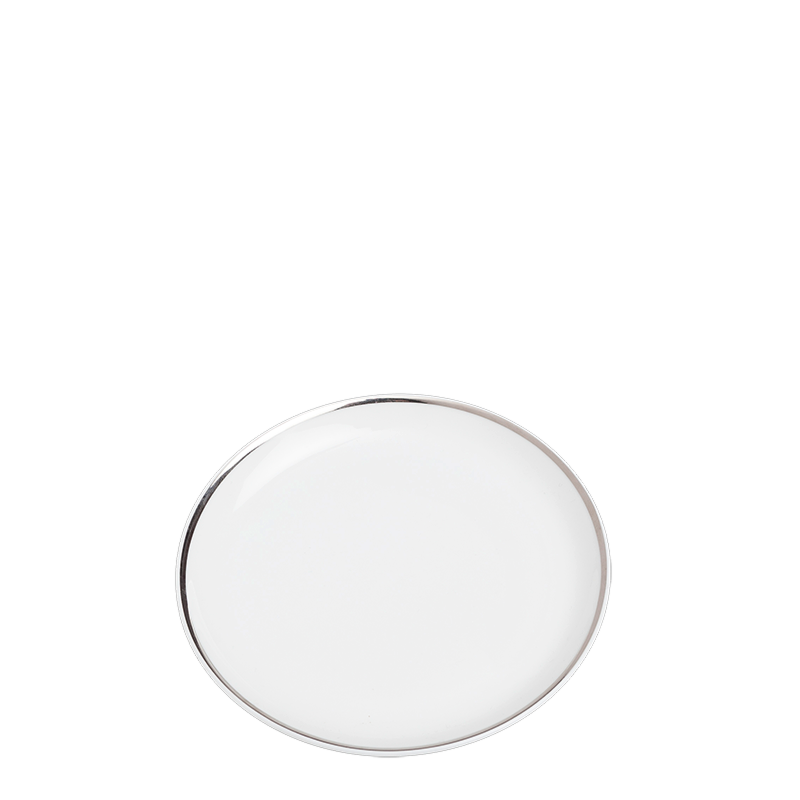 Plane bread plate with silver rim Ø 12 cm
