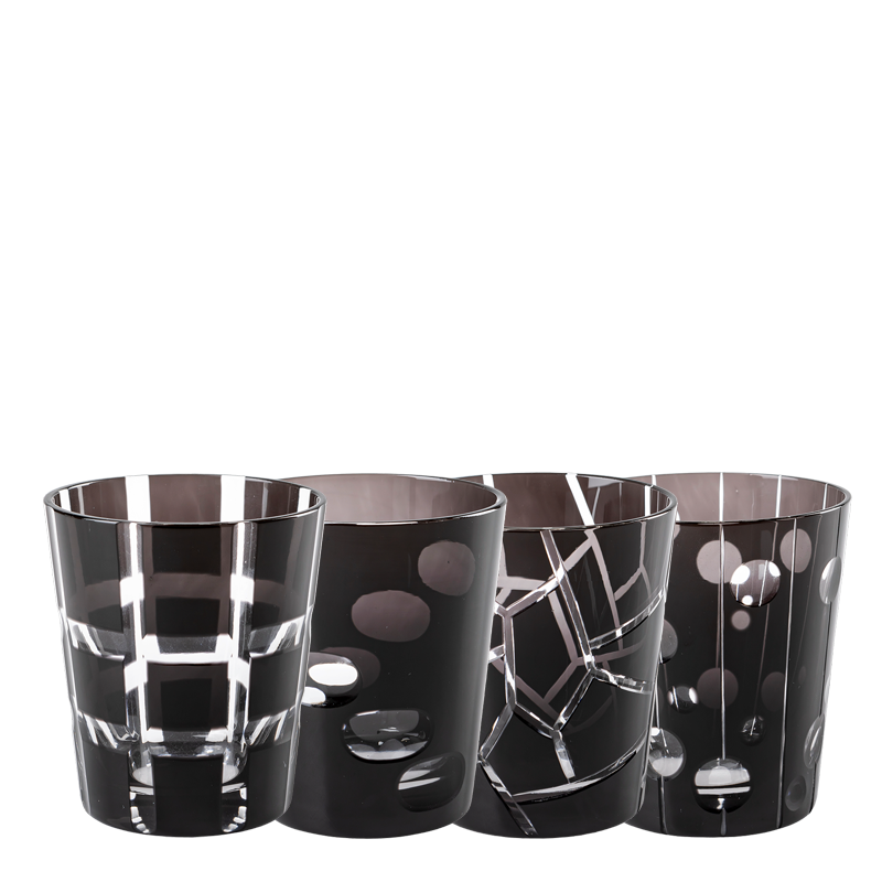 Black Mélodie glass tumbler Ø 8 cm H 9 cm 24 cl