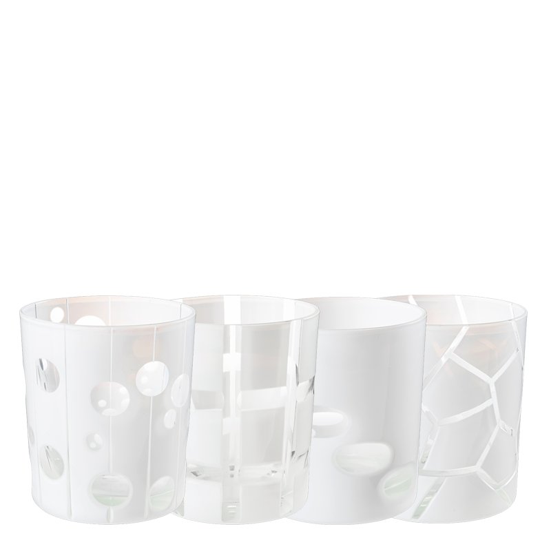 White Mélodie glass tumbler Ø 8 cm H 9 cm 24 cl