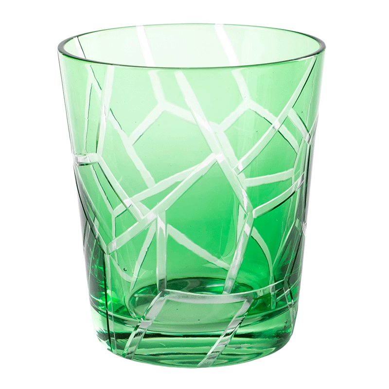 Green Mélodie glass tumbler Ø 8 cm H 9 cm 24 cl