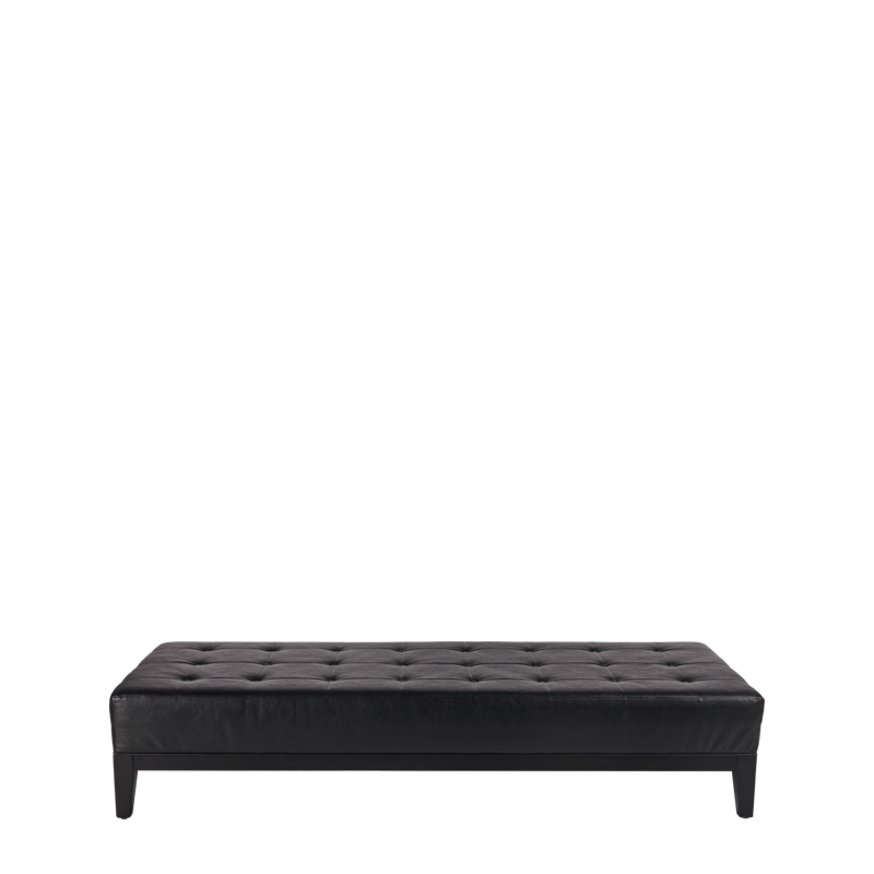 Button Ottoman in Black L 79