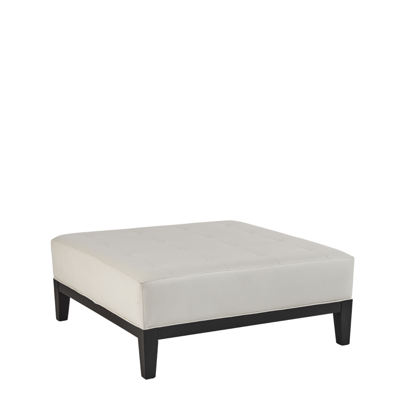 Button Ottoman in White L 40