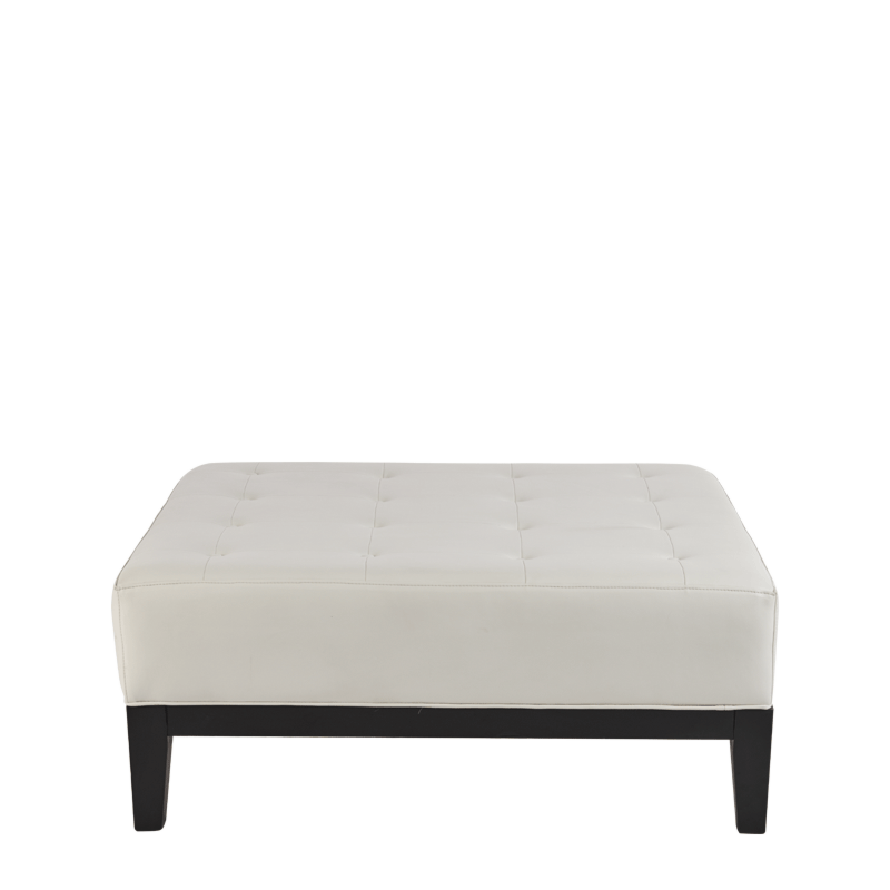 Button Ottoman in White L 40