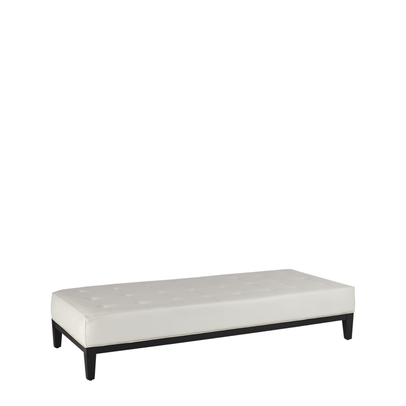 Button Ottoman in White L 79