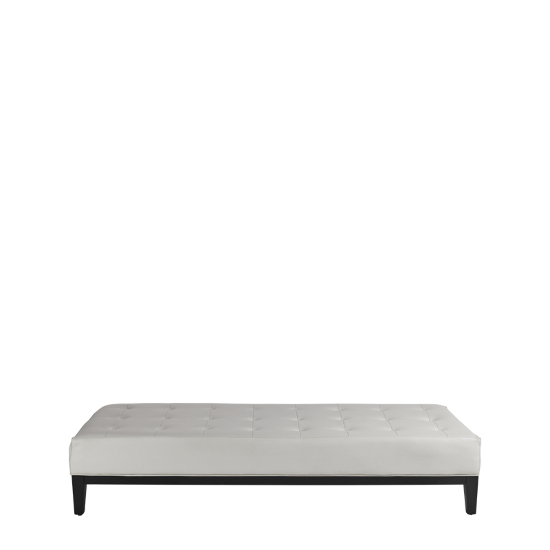 Button Ottoman in White L 79
