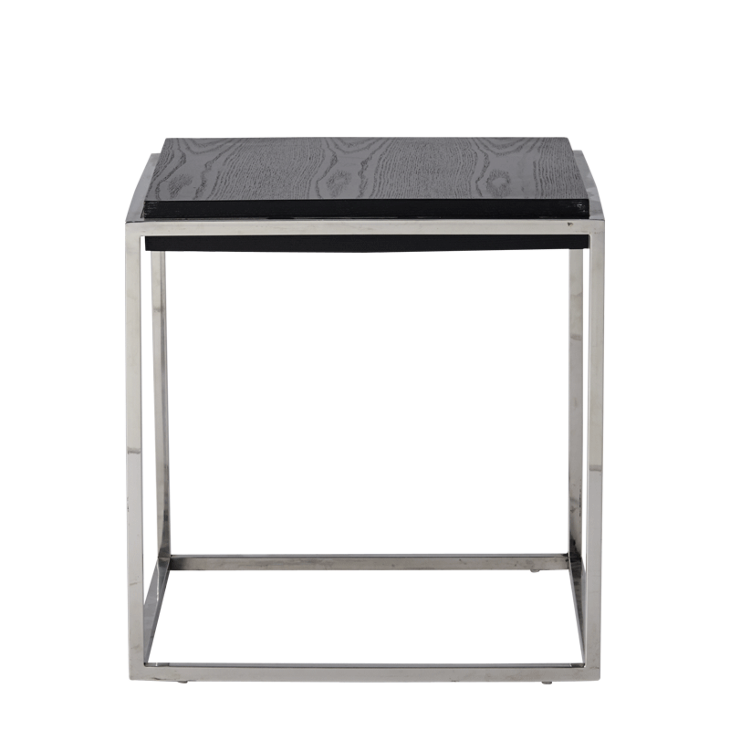 Chrome Square Coffee Table in Black