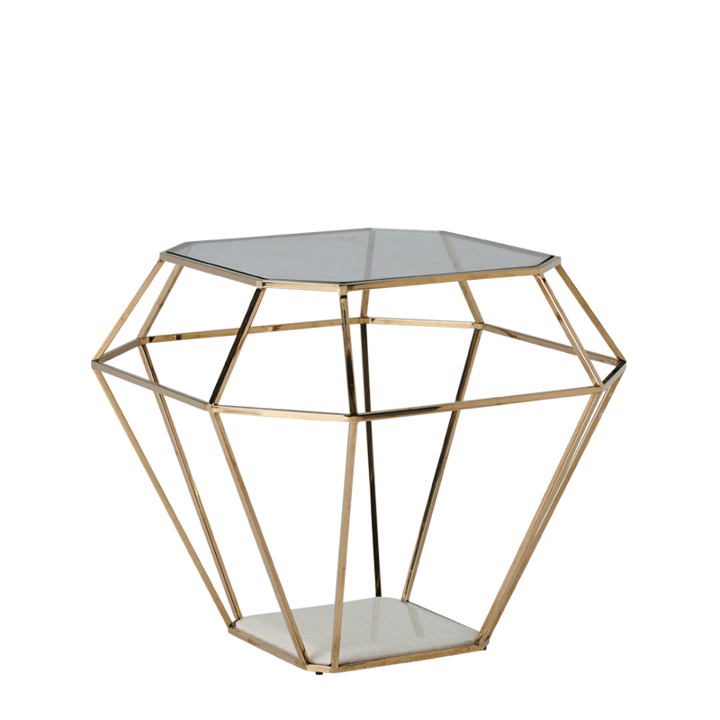Diamond Occasional Table in Gold
