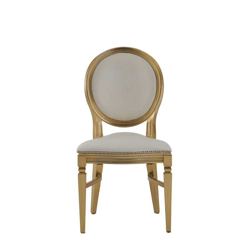 Chandelle Chair in Gold with Anastasia Collection Gold Seat Pad