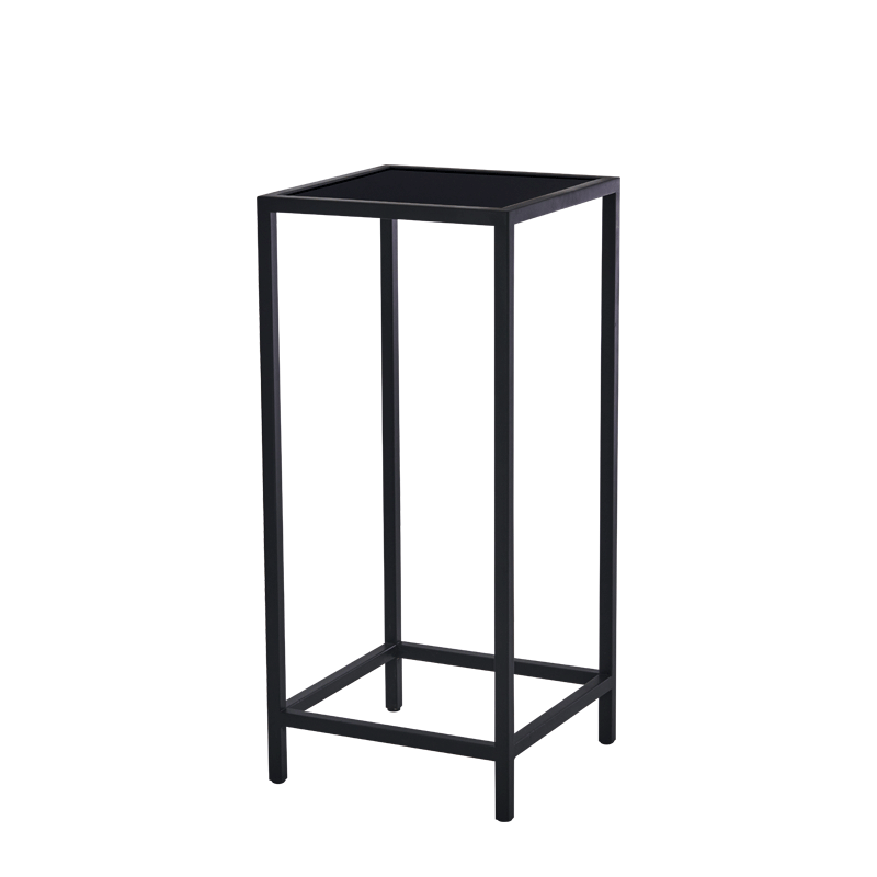 Unico Square Poseur Table with Black Frame and Black Top