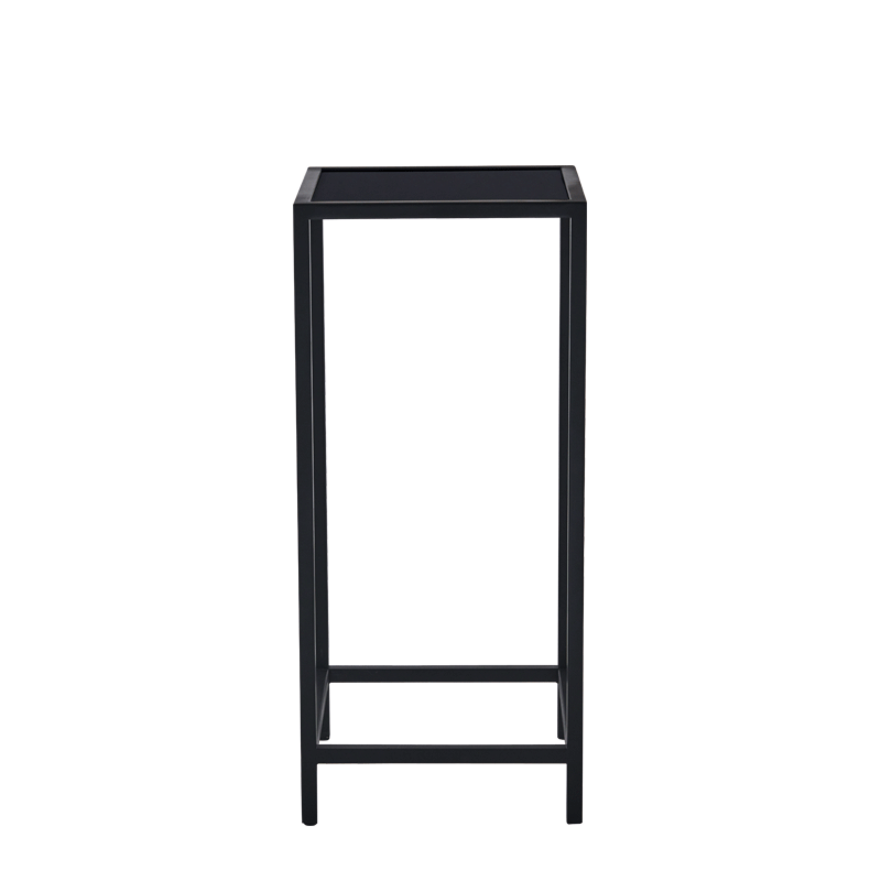 Unico Square Poseur Table with Black Frame and Black Top