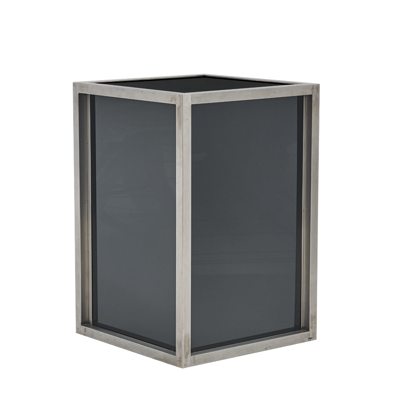 Unico Square Bar Unit with Stainless Steel Frame and Black Panels