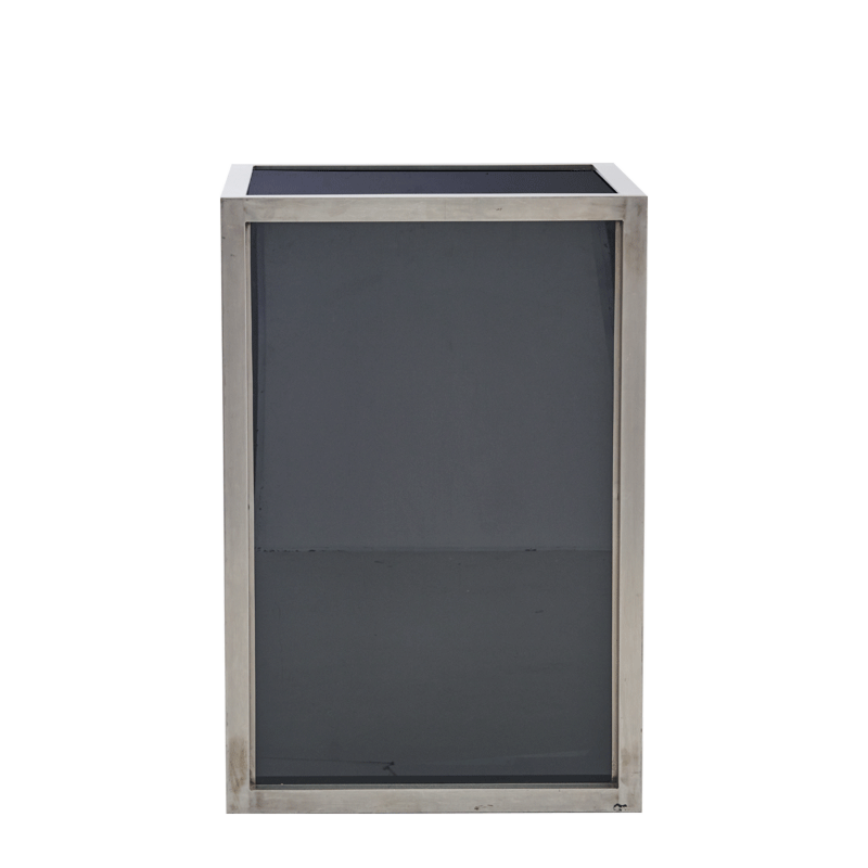 Unico Square Bar Unit with Stainless Steel Frame and Black Panels