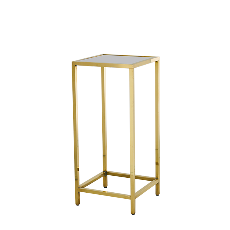 Unico Square Poseur Table with Gold Frame and Coloured Top