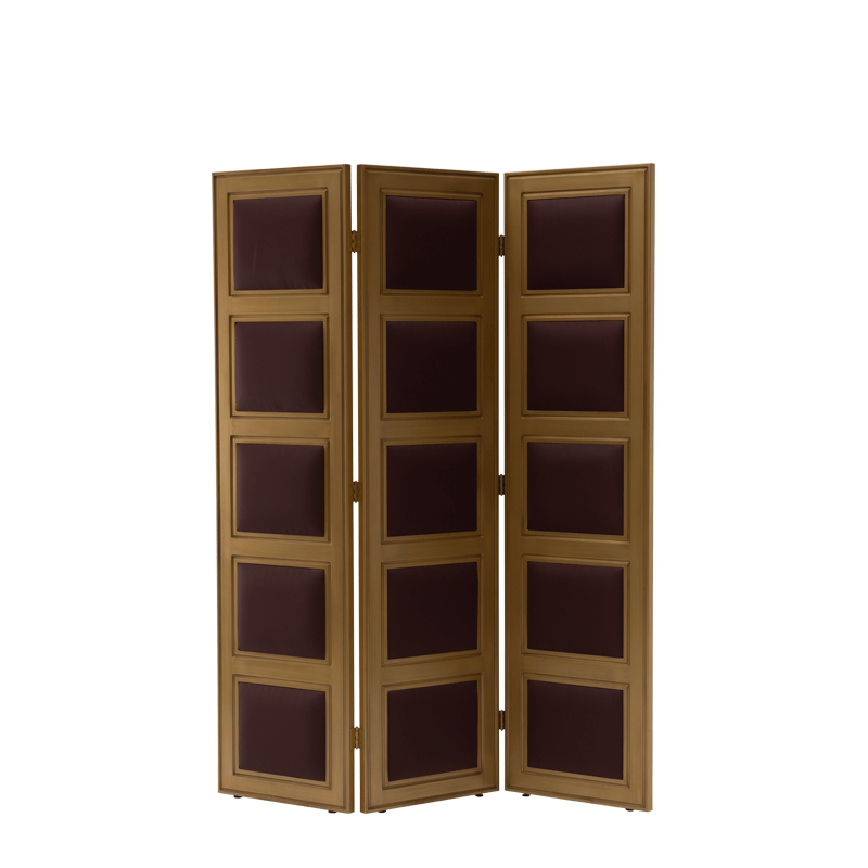CKC Screen in Gold with Claret Wine Panels