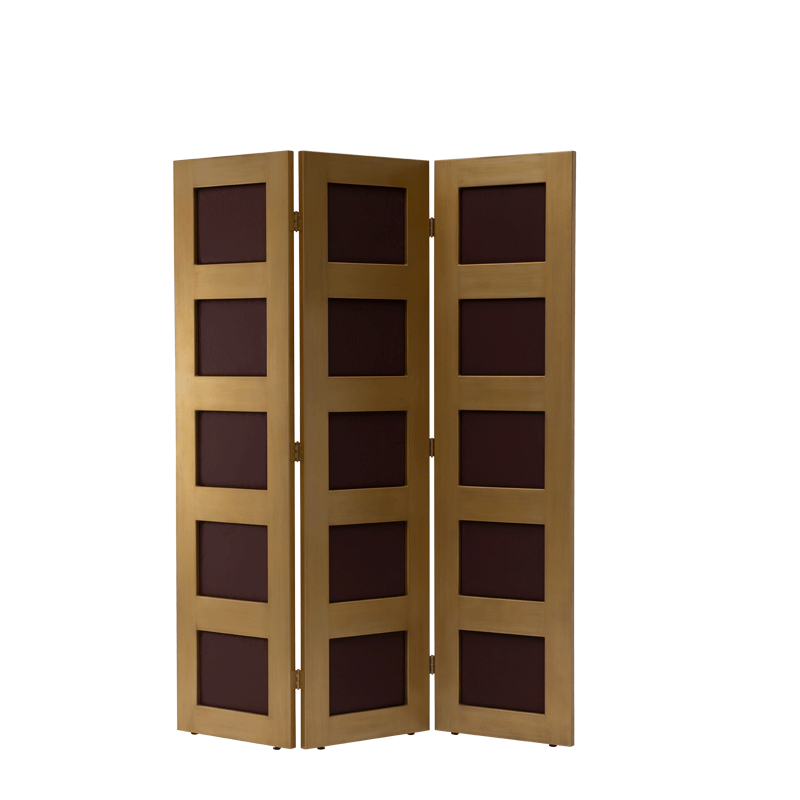 CKC Screen in Gold with Claret Wine Panels