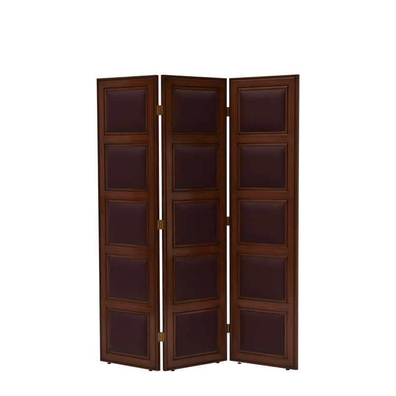 CKC Screen in Antique Walnut with Claret Wine Panels