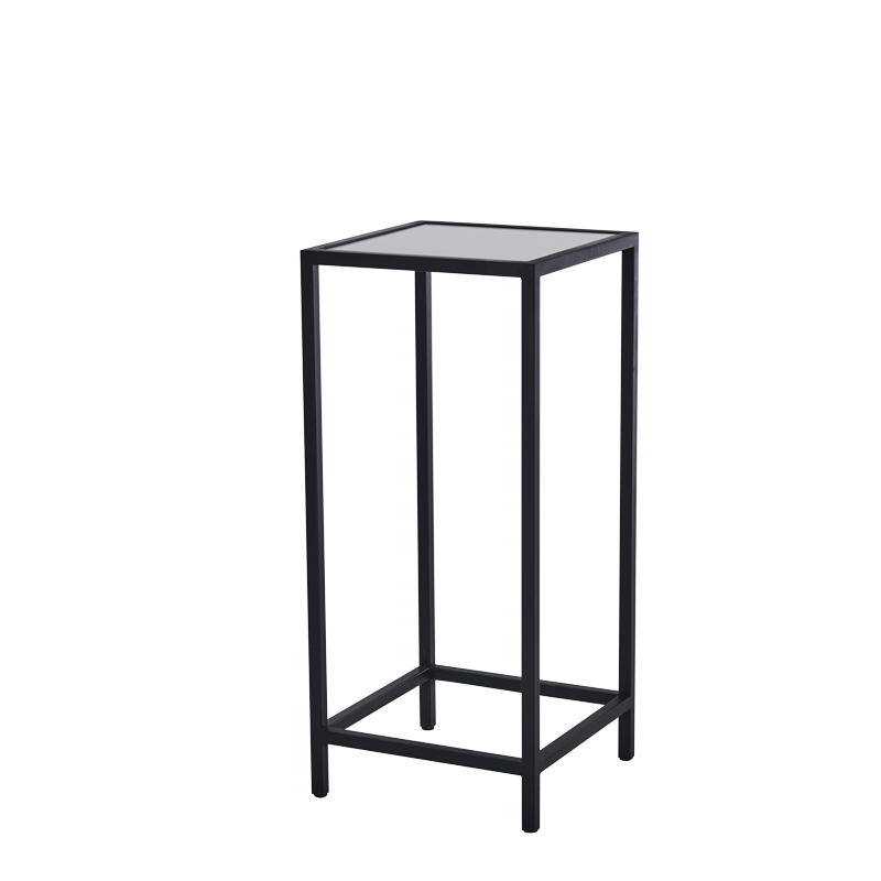 Unico Square Poseur Table with Black Frame and White Top