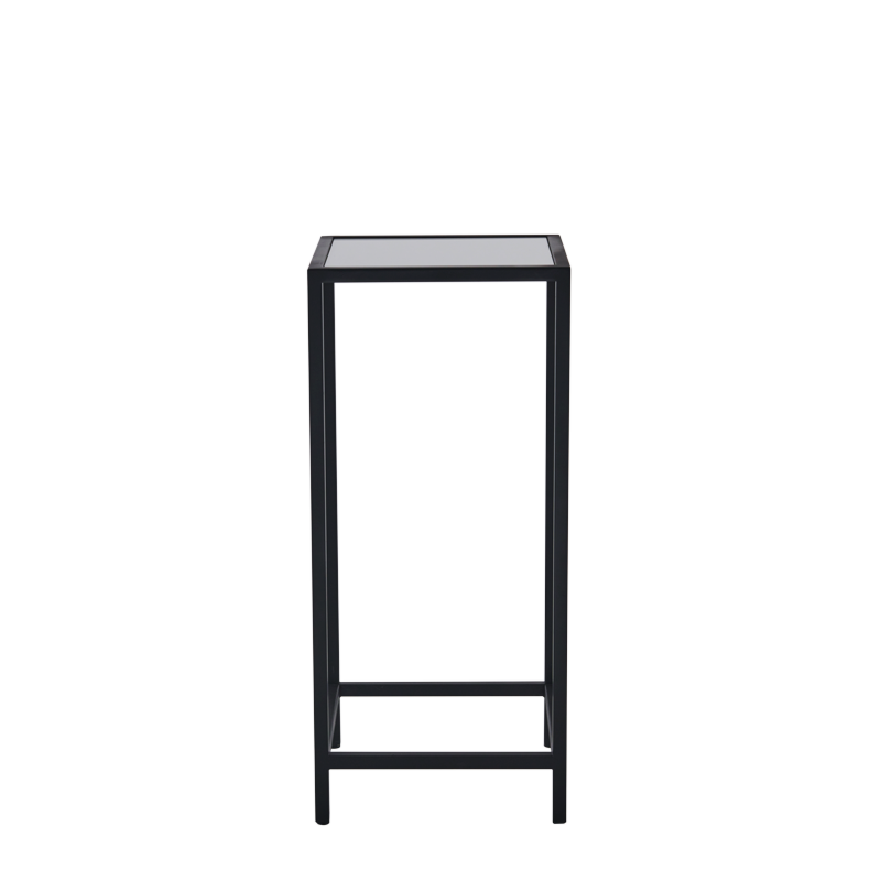 Unico Square Poseur Table with Black Frame and White Top
