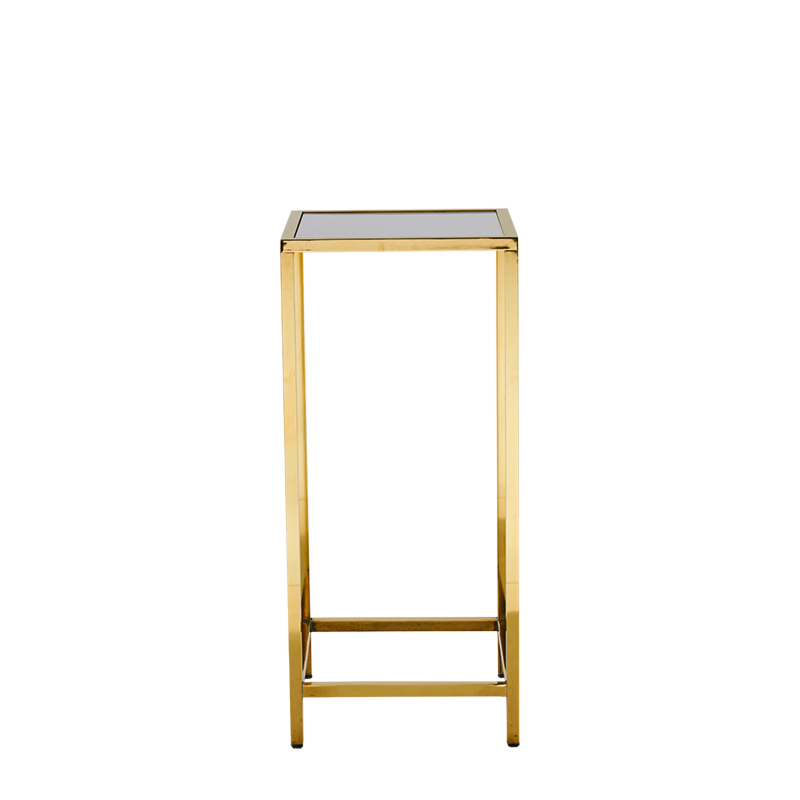 Unico Square Poseur Table with Gold Frame and White Top