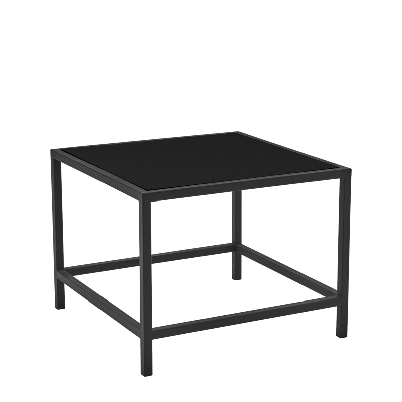 Unico Square Coffee Table with Black Frame and Black Top
