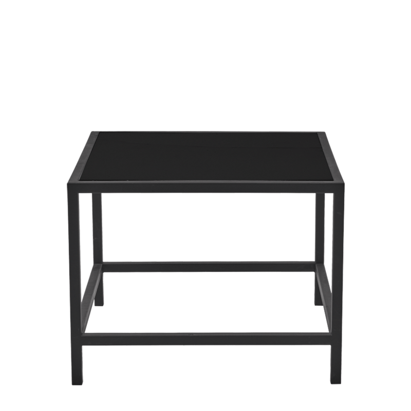 Unico Square Coffee Table with Black Frame and Black Top