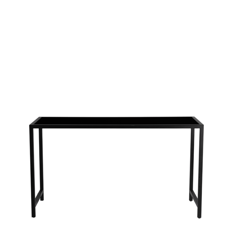 Unico Rectangular Poseur Table with Black Frame and Black Top