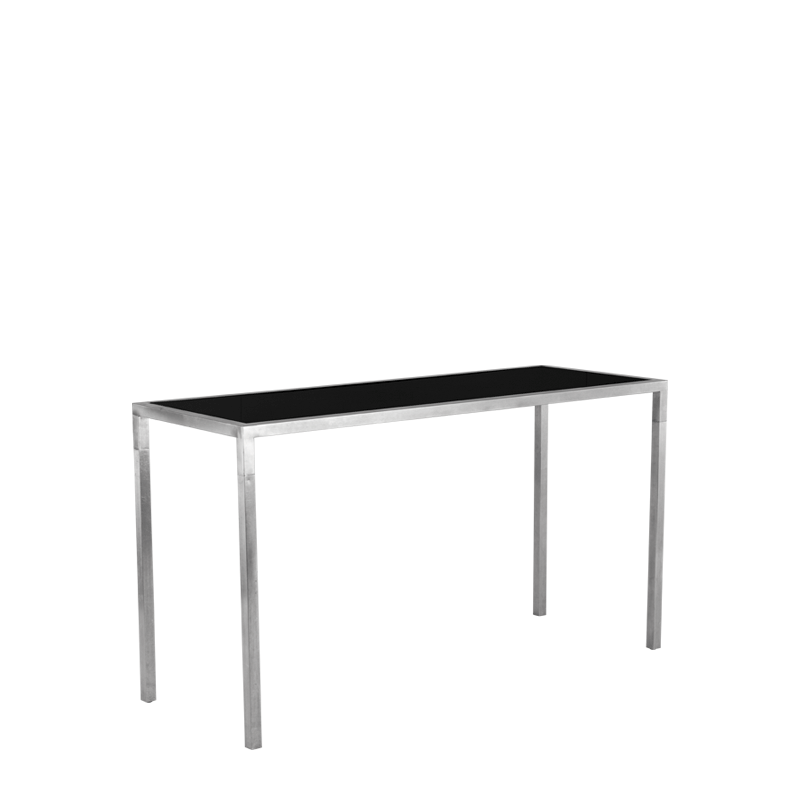 Unico Rectangular Poseur  - Stainless Steel Frame - Black Top