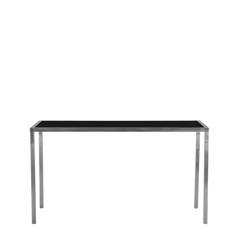 Unico Rectangular Poseur  - Stainless Steel Frame - Black Top